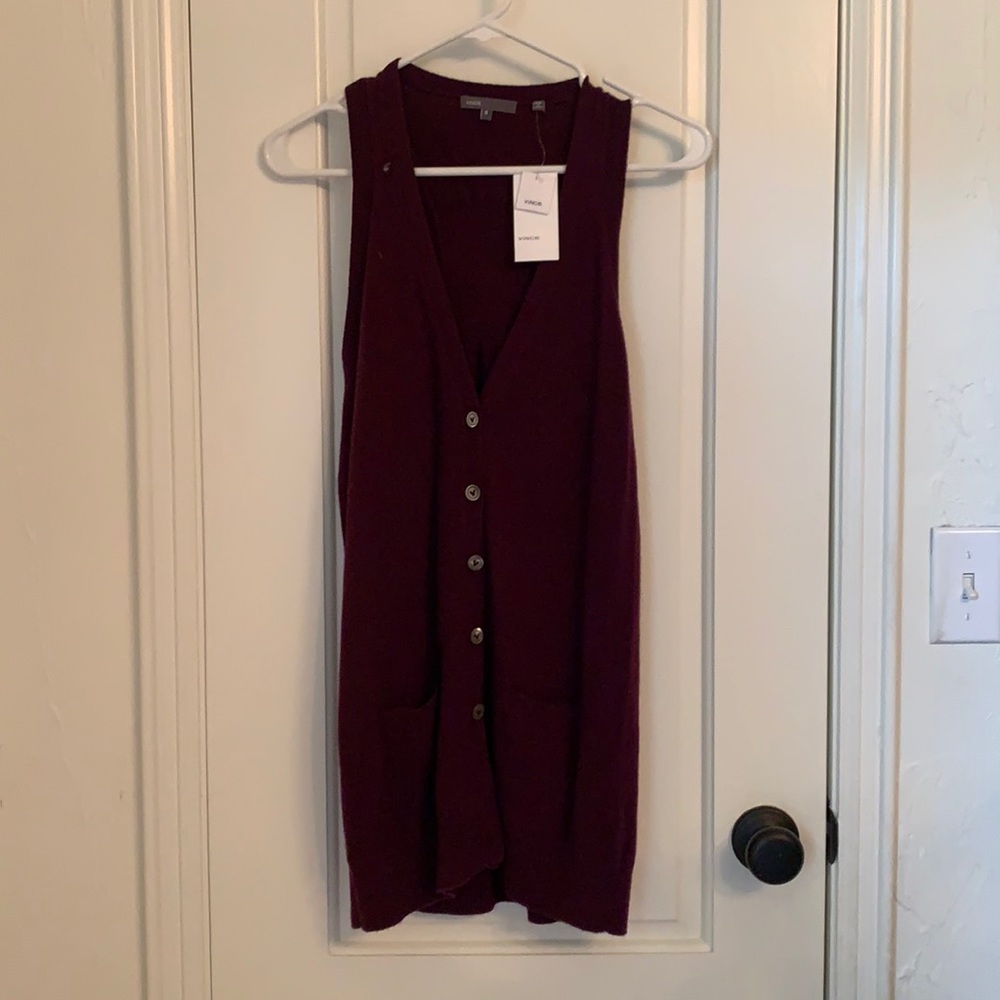 Vince Cashmere burgundy vest, new with tag